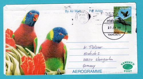 Vanuatu aerogramma con - aerogramma,