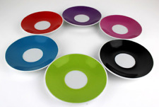 Set 6 Piattini in porcellana bianca con decorazione COLORATI firma Cuori VINTAGE