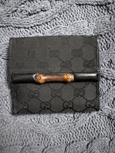 Gucci black monogram fold - gucci,