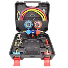 Nuovo Kit Set Tubo Flessibile Manometro AC per Auto per Refrigerante R22 R410A R