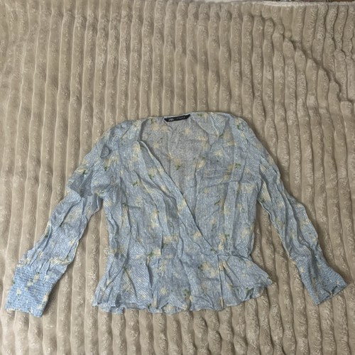 Blusa zara blu trasparente - zara,