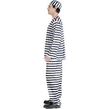 Carcerato Costume Carnevale Travestimento Uomo Adulto Taglia Unica Bianco Nero