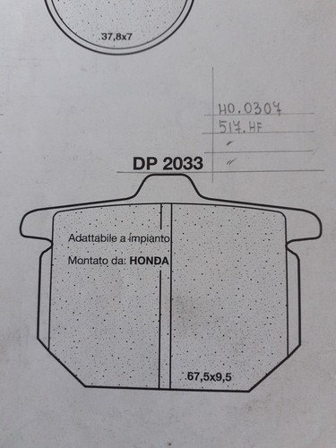 Pastiglie freno dp2033 - freno, honda