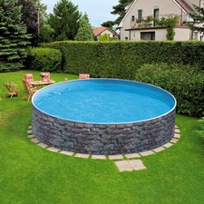 Piscina fuori terra rotonda AZURO STONE diametro 5 m/h 1.20 m NUOVA