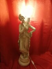 LAMPADA STATUA  CANOVA DANZ. CON IL DITO AL MENTO G.ALABASTRO ARTE CLASSICA 63h