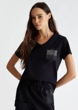 LIU JO T-SHIRT M/C - NERO/ORO