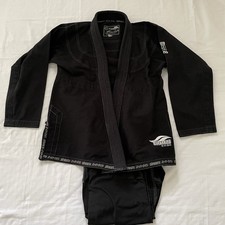 Giacca nera leggera Fuji Suparaito BJJ Gi Kimono A1 - top jiu-jitsu + pantaloni