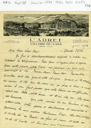 Dépt adret à - -,