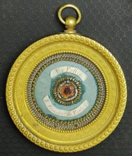 Rara Reliquia Di San Francesco Da Paola -  '800 Cornice In Bronzo Dorato- Cm 6,7