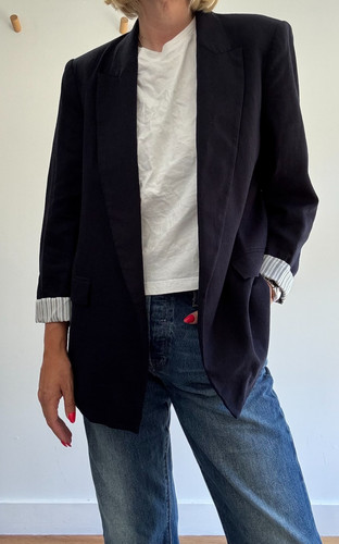 Blazer zara misto lino - lino, blu