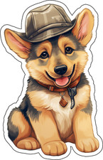 2 adesivi auto cane pastore