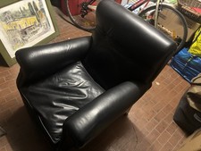 Poltrona in pelle vintage anni '50 , Colore Nero