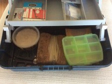 PESCA-CASSETTA SCOMPARTI PORTA ACCESSORI AMI PIOMBINI LENZE FORBICI,GALLEGGIANTE