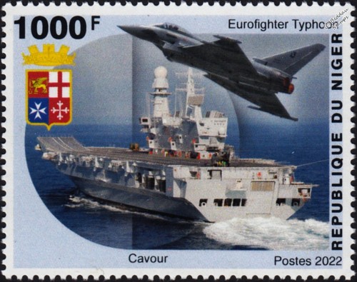 Francobollo cavour portaerei - cavour,