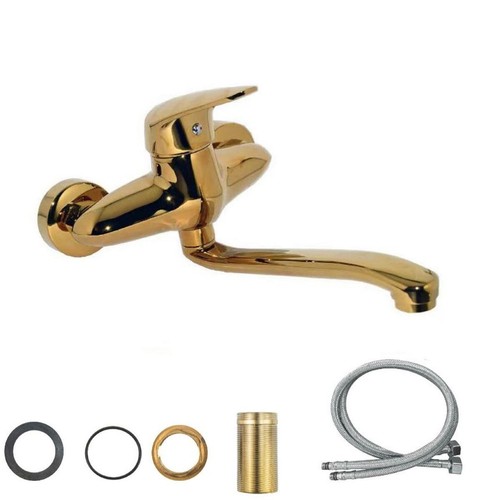 Rubinetto miscelatore dorato - rubinetto,