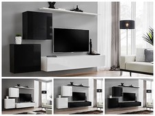 Parete attrezzata soggiorno parete armadio SWITCH V lucida push - click