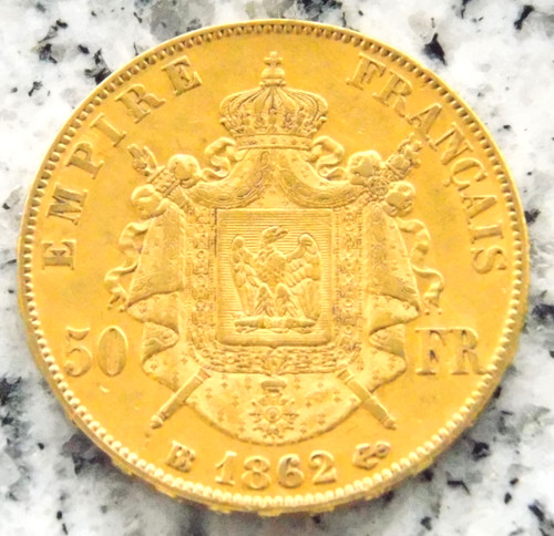Moneta oro franchi 1862 - oro,