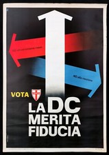 LA DC MERITA FIDUCIA poster manifesto Democrazia Cristiana Vota Libertas P1