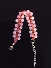 Braccialetto all'uncinetto con pietre naturali, fatto a mano