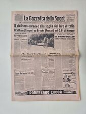 GAZZETTA DELLO SPORT 11 MAGGIO 1959 BRABHAM COOPER VINCE GP MONTECARLO BOLOGNA