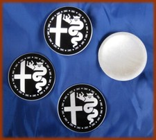 ALFA ROMEO GIULIA / GT / DUETTO SPIDER - 4 x STEMMA CERCHI IN LEGA NERI 48MM.