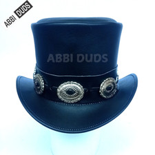 COSTUME CHITARRA ROCK STAR SLASH CAPPELLO SUPERIORE CONCHO ACCIAIO GNR FASCIA PELLE MADE IN USA