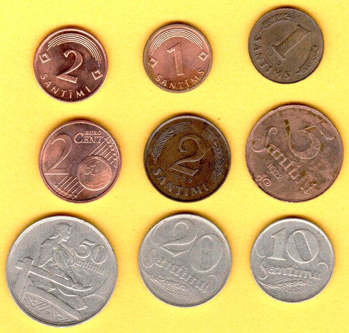 Lotto monete lettonia - monete, 1