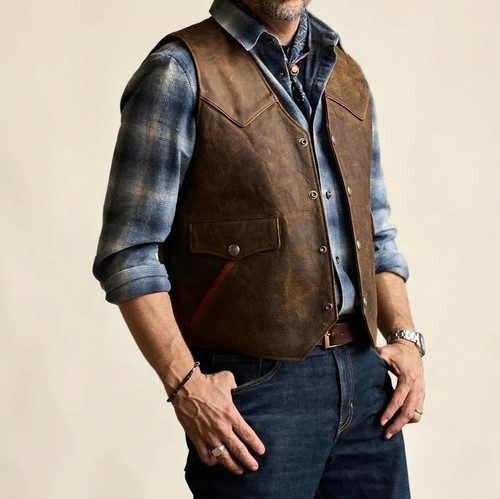 Gilet pelle uomo - gilet,