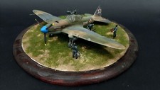 Modellino aereo Ilyushin IL-2 sturmovik con diorama scala 1/72