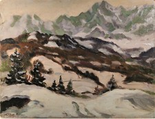 MARIO ALBANO - (Torino 1896 - 1968) - Paesaggio innevato 1950