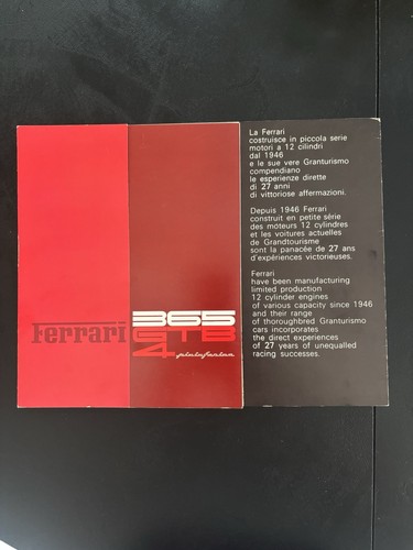 Brochure originale ferrari 365 - brochure,