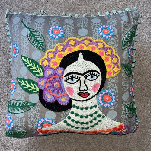 Cuscino frida kahlo ricamato - cuscino,