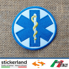 Toppa Patch CROCE ESCULAPIO con velcro maschio + femmina
