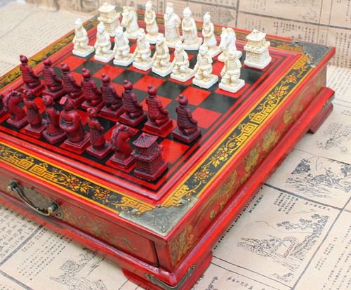 Grande antico set - , scacchiera