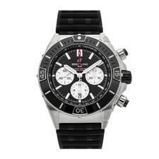 Breitling Super Chronomat B01 Acciaio Auto Gomma Nera Watch 44mm AB0136251B1S1