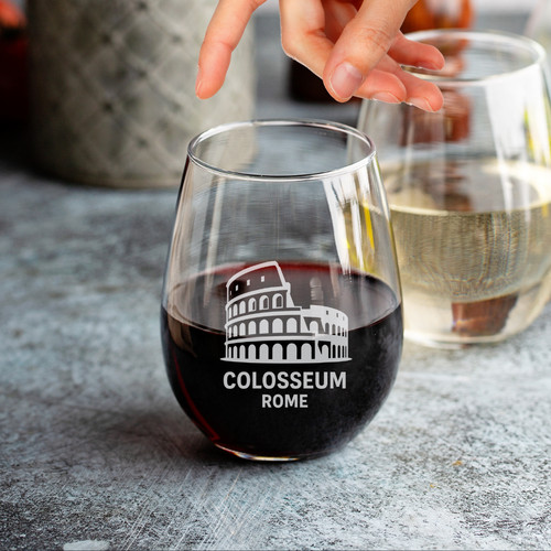 Bicchiere vino colosseo - bicchiere,
