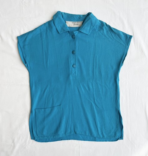 Blouse bleu rare - , 80's