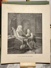 Antichi guerrieri e nipoti 1867 LITOGRAFIA Adolf Tidemand incisione...