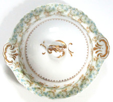 Antico piatto burro J Pouyat Limoges France per ABRAM FRENCH Boston