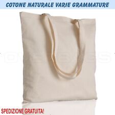 BORSA SHOPPER SACCHETTO DI COTONE VARIE GRAMMATURE CM 38X42
