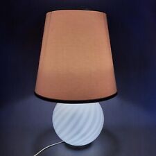 Lampada Da Tavolo Vetro Murano Sfera Con Righe Spirale Design Modernariato 1970