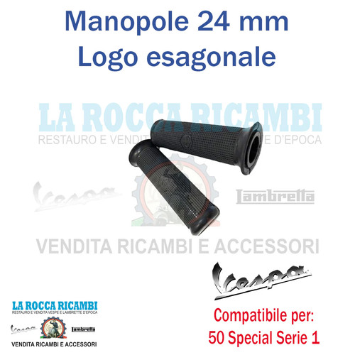 Manopole nere 24mm - 24mm, logo