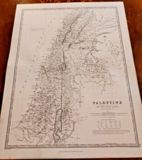 1861 Mappa Colorata a Mano