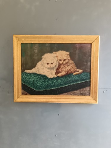 Dipinto olio tela gatti - olio,