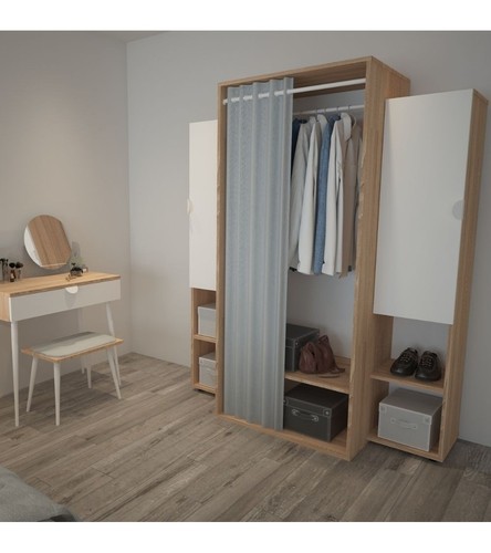 Guardaroba krell rovere - rovere, bianco