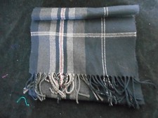 Sciarpa vintage Modena Extrasoft uomo grigia nera rossa a quadri con frange regalo