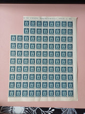 FOGLIO BLOCCO 96 FRANCOBOLLI CENT. 60 SAN MARINO 1946 STEMMI DEI CASTELLI