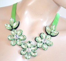 Collana donna cristalli verdi