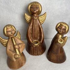 Set 3 portacandele angelo oro metà secolo originale Bolzano Engel Thun Italy