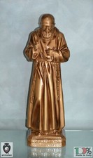 Statua san padre pio da pietralcina in resina arte sacra colore bronzo anticato 